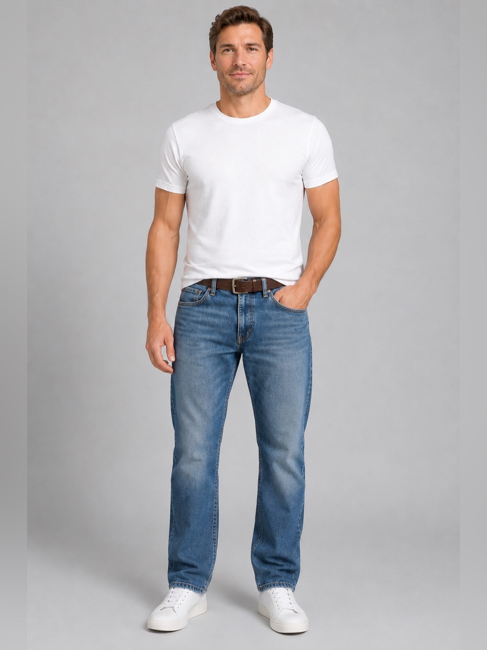 Levi’s 505 Regular Fit Straight Leg Jeans Men’s 38x32 Medium Wash Blue | EUC